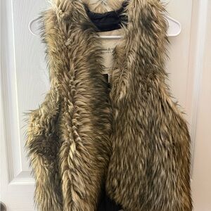 Ralph Lauren Faux Fur Vest in Brown and Black